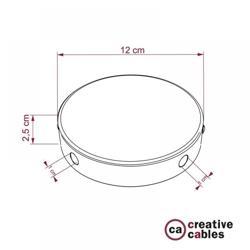 Κουτί Διακλάδωσης Χρωμίου Μεταλλικό Με 4 Τρύπες Στο Πλάι, Με Εξαρτήματα Creative Cables