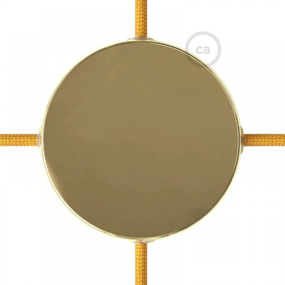 Κουτί Διακλάδωσης Χρυσό Μεταλλικό Με 4 Τρύπες Στο Πλάι, Με Εξαρτήματα Creative Cables