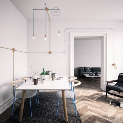 Κουτί Διακλάδωσης Χάλκινο Μεταλλικό Με 4 Τρύπες Στο Πλάι, Με Εξαρτήματα Creative Cables