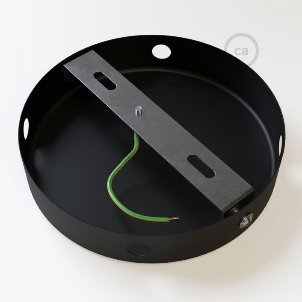 Κουτί Διακλάδωσης Μαύρο Μεταλλικό Με 4 Τρύπες Στο Πλάι, Με Εξαρτήματα Creative Cables