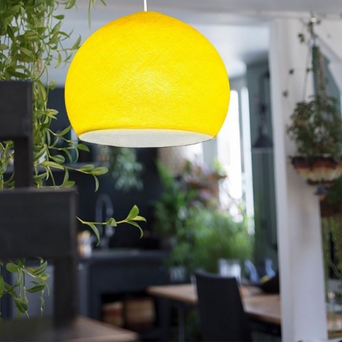 Φωτιστικό Μπάλα Dome Κίτρινο Από Νήμα Πολυεστέρα - 100% Χειροποίητο Creative Cables