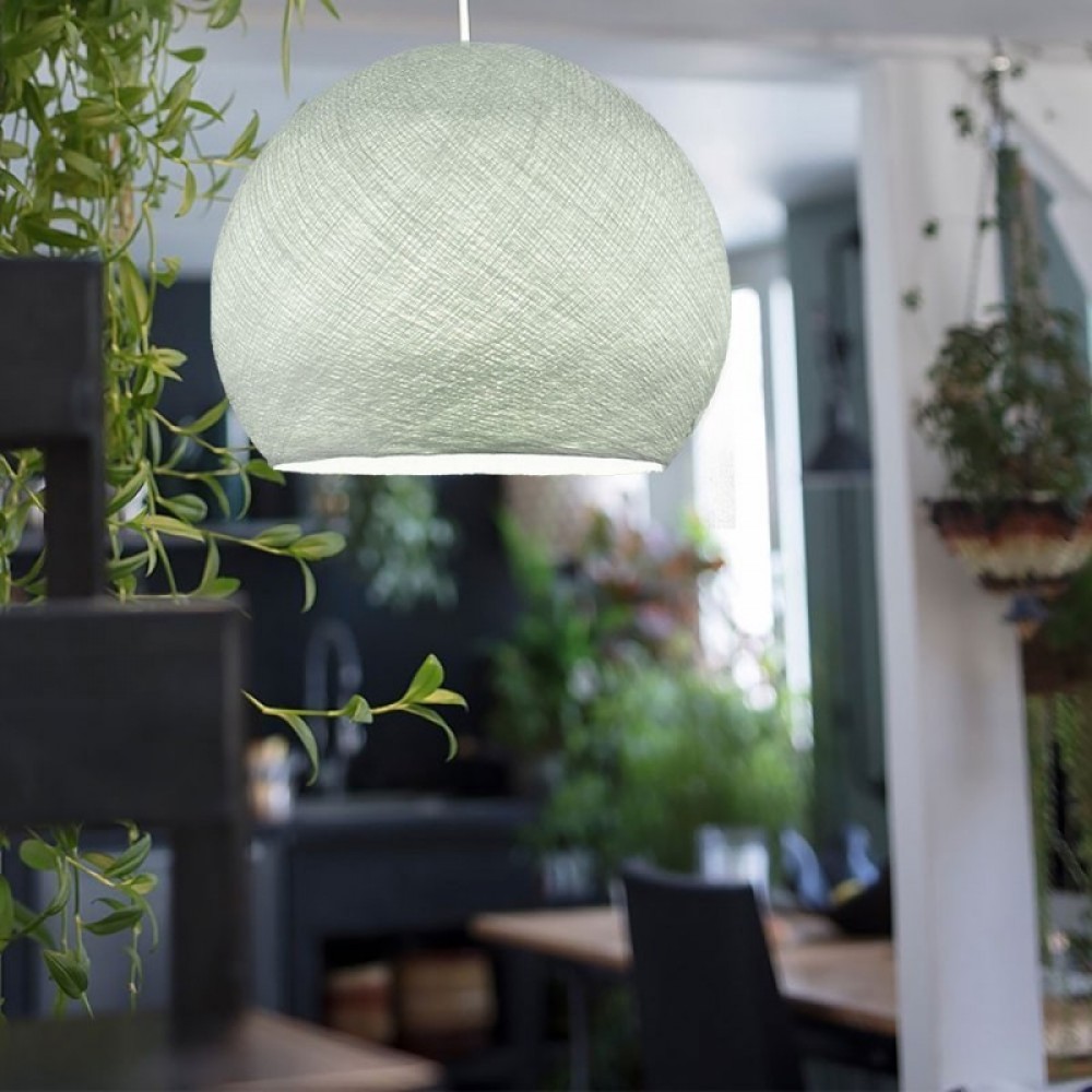 Φωτιστικό Μπάλα Dome Ανοιχτό Γκρι Από Νήμα Πολυεστέρα - 100% Χειροποίητο Creative Cables