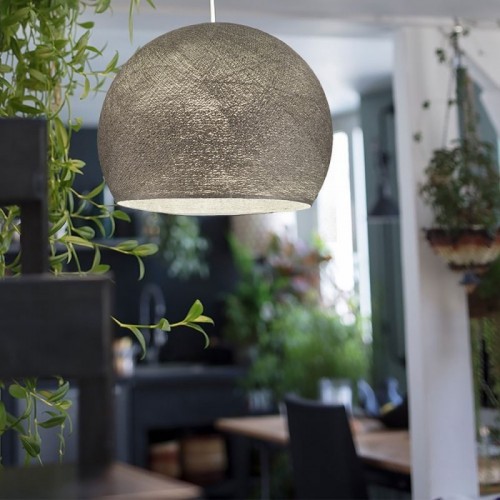 Φωτιστικό Μπάλα Dome Γκρι Γραφίτης Από Νήμα Πολυεστέρα - 100% Χειροποίητο Creative Cables