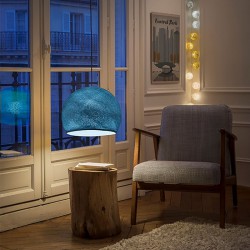 Φωτιστικό Μπάλα Dome Πετρόλ Από Νήμα Πολυεστέρα - 100% Χειροποίητο Creative Cables