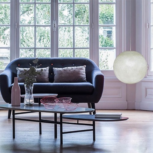 Φωτιστικό Σφαίρα Γαλακτερό Από Νήμα Πολυεστέρα - 100% Χειροποίητο Creative Cables