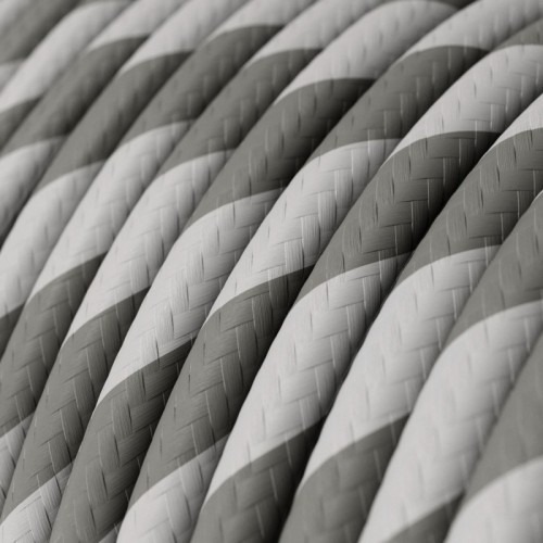 Στρόγγυλο Υφασμάτινο Καλώδιο Vertigo HD ERM55 Ριγέ Γκρι Ασημί Creative Cables