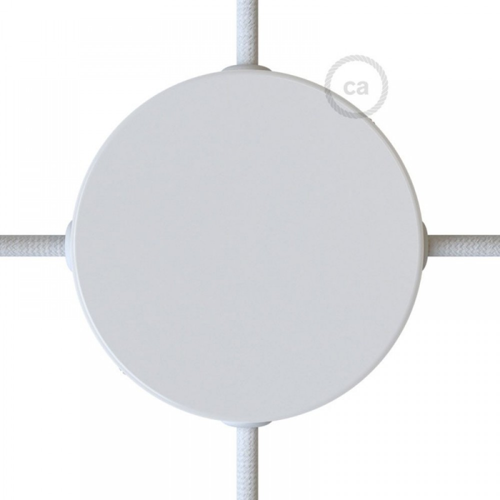 Κουτί Διακλάδωσης Λευκό Μεταλλικό Με 4 Τρύπες Στο Πλάι, Με Εξαρτήματα Creative Cables