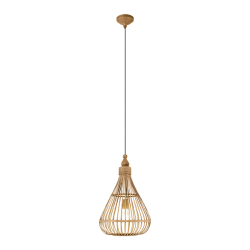 Vintage Κρεμαστό Μονόφωτο Φωτιστικό Ξύλινο Ø350 1x60W E27 AMSFIELD Eglo