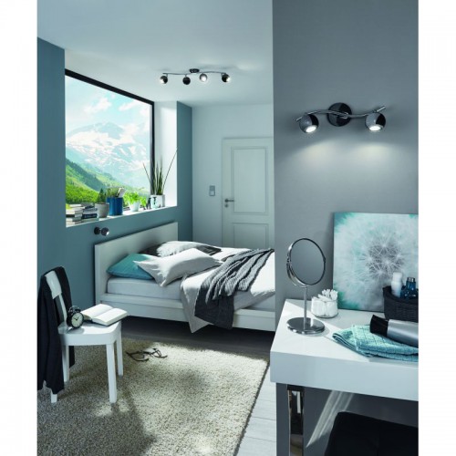 LED Φωτιστικό Οροφής Σπότ 2 x GU10 3W Νικέλ BIMEDA Eglo