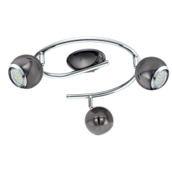 LED Φωτιστικό Οροφής Σπότ G-Form 3 x GU10 3W Χρώμιο-Μαύρο BIMEDA Eglo