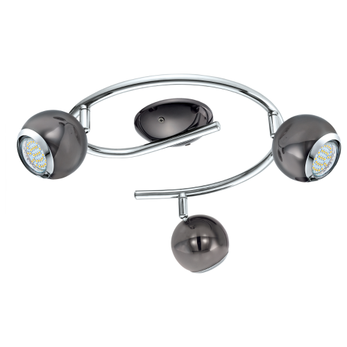 LED Φωτιστικό Οροφής Σπότ G-Form 3 x GU10 3W Χρώμιο-Μαύρο BIMEDA Eglo