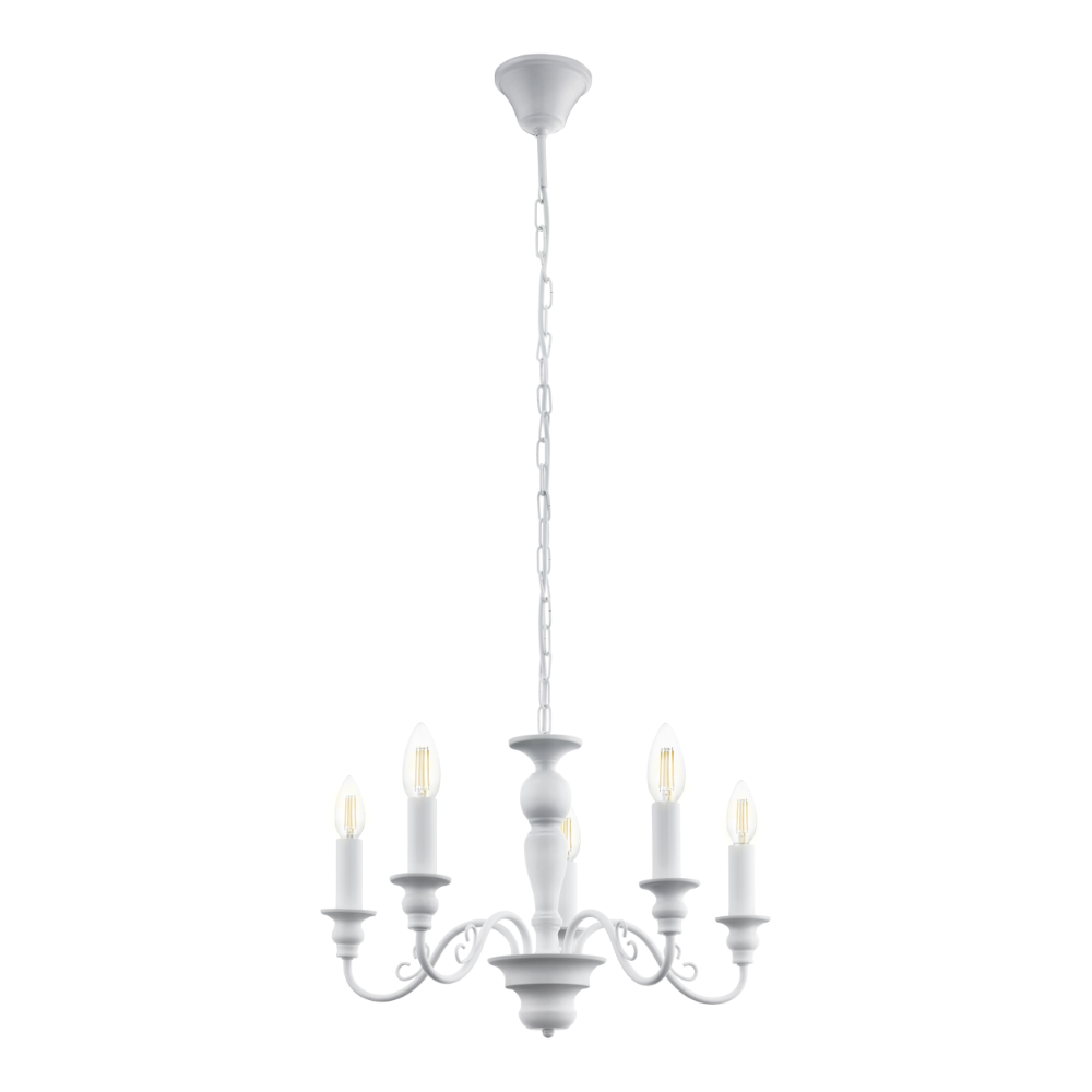 Κρεμαστό Φωτιστικό Πολυέλαιος Λευκός 5x E14 40W CAPOSILE Eglo 