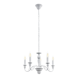 Κρεμαστό Φωτιστικό Πολυέλαιος Λευκός 5x E14 40W CAPOSILE Eglo 