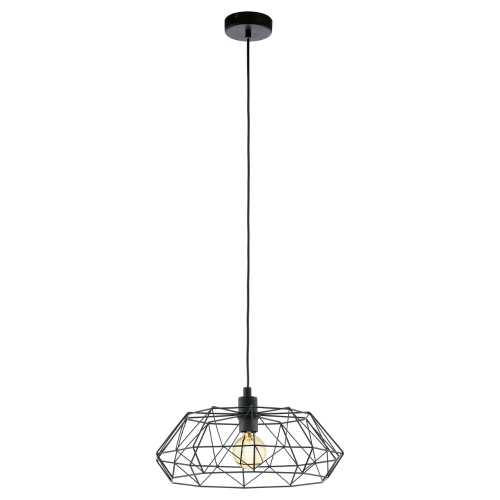 Vintage Κρεμαστό Φωτιστικό Σε Μαύρο Ή Χάλκινο Ø45.5cm 1x 60W E27 CARLTON 2 Eglo