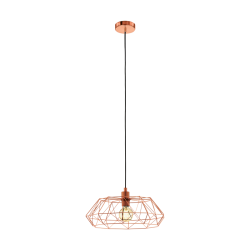 Vintage Κρεμαστό Φωτιστικό Σε Μαύρο Ή Χάλκινο Ø45.5cm 1x 60W E27 CARLTON 2 Eglo