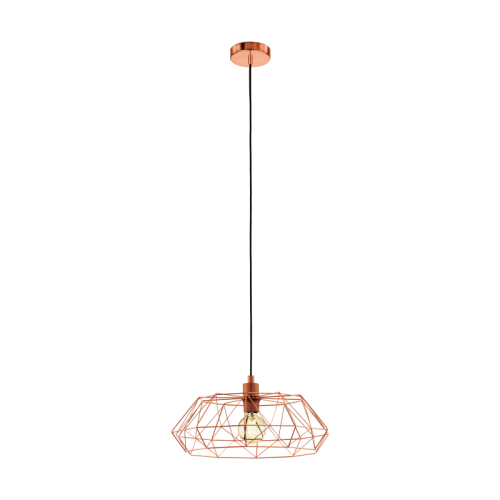 Vintage Κρεμαστό Φωτιστικό Σε Μαύρο Ή Χάλκινο Ø45.5cm 1x 60W E27 CARLTON 2 Eglo