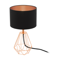 Φωτιστικό Πορτατίφ Σε Μαύρο-Χάλκινο Χρώμα 1x 60W E14 CARLTON 2 Eglo