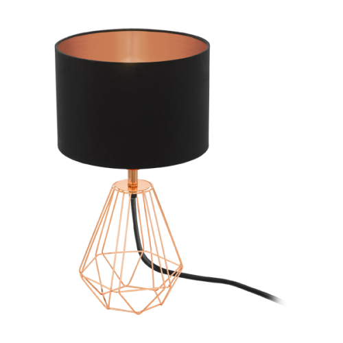 Φωτιστικό Πορτατίφ Σε Μαύρο-Χάλκινο Χρώμα 1x 60W E14 CARLTON 2 Eglo