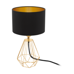 Φωτιστικό Πορτατίφ Σε Μαύρο-Χρυσό Χρώμα 1x 60W E14 CARLTON 2 Eglo