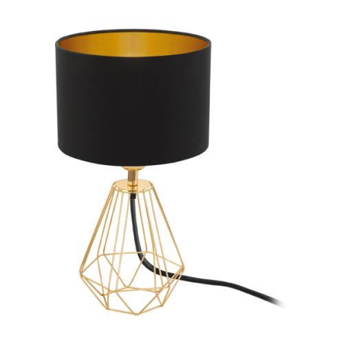 Φωτιστικό Πορτατίφ Σε Μαύρο-Χρυσό Χρώμα 1x 60W E14 CARLTON 2 Eglo