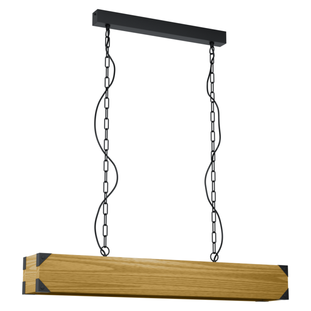 Κρεμαστό Φωτιστικό Τετράφωτο Γραμμικό Από Ξύλο 4x E27 40W HARBOROUGH Eglo