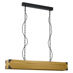 Κρεμαστό Φωτιστικό Τετράφωτο Γραμμικό Από Ξύλο 4x E27 40W HARBOROUGH Eglo