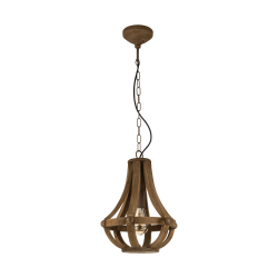 Vintage Κρεμαστό Φωτιστικό Μονόφωτο Ξύλινο Ø31cm 1x E27 60W KINROSS Eglo