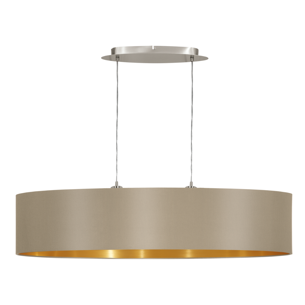 Κρεμαστό Μεταλλικό Φωτιστικό Σε Διάφορα Χρώματα 1000cm 2x 60W Ε27 MASERLO Eglo