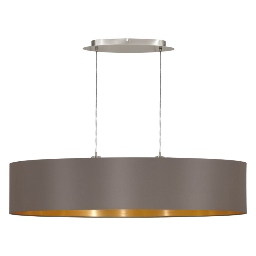 Κρεμαστό Μεταλλικό Φωτιστικό Σε Διάφορα Χρώματα 1000cm 2x 60W Ε27 MASERLO Eglo