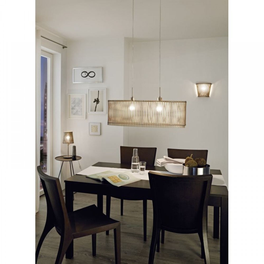 Κρεμαστό Φωτιστικό Σε Διάφορα Χρώματα Ξύλου Δίφωτο 2x 60W E27 SENDERO Eglo