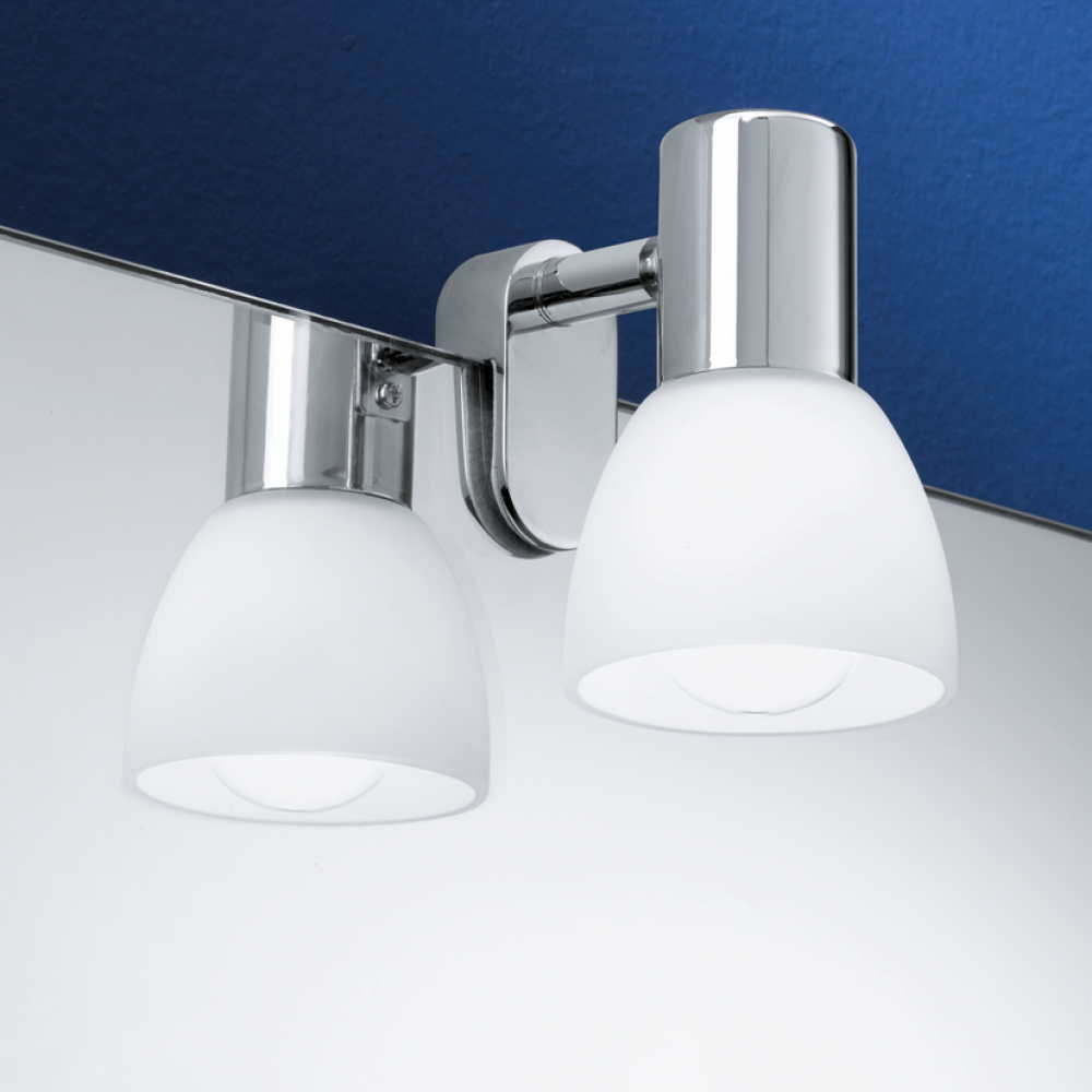 Απλίκα Μπάνιου Σε Χρωμέ Με Οπάλ Γυαλί 1x E14 40W STICKER Eglo