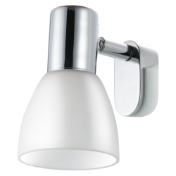 Απλίκα Μπάνιου Σε Χρωμέ Με Οπάλ Γυαλί 1x E14 40W STICKER Eglo