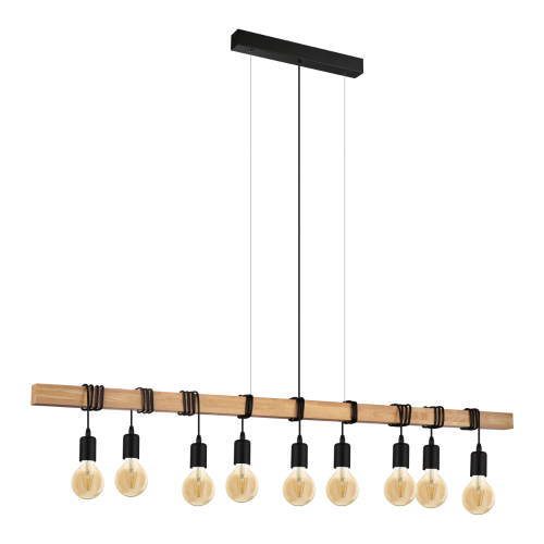 Κρεμαστό Industrial Φωτιστικό Εννιάφωτο 9x 60W E27 TOWNSHEND Eglo 