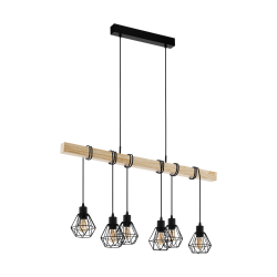 Κρεμαστό Industrial Φωτιστικό Εξάφωτο 6x 60W E27 TOWNSHEND 5 Eglo