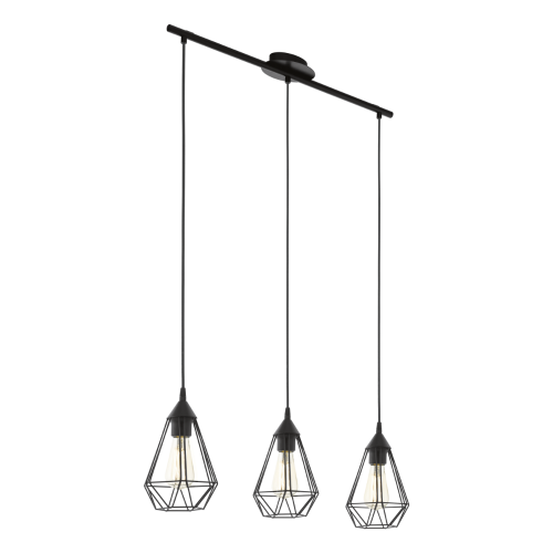 Vintage Κρεμαστό Πολύφωτο Φωτιστικό, 3x 60W E27 TARBES Eglo