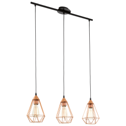 Vintage Κρεμαστό Πολύφωτο Φωτιστικό, 3x 60W E27 TARBES Eglo