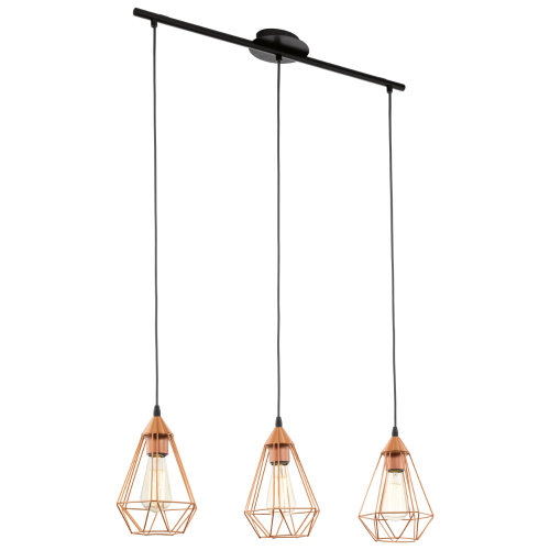 Vintage Κρεμαστό Πολύφωτο Φωτιστικό, 3x 60W E27 TARBES Eglo