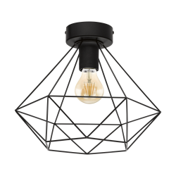Vintage Πλαφονιέρα Μεταλλική Σε Μαύρο Χρώμα, 1x 60W E27 TARBES Eglo