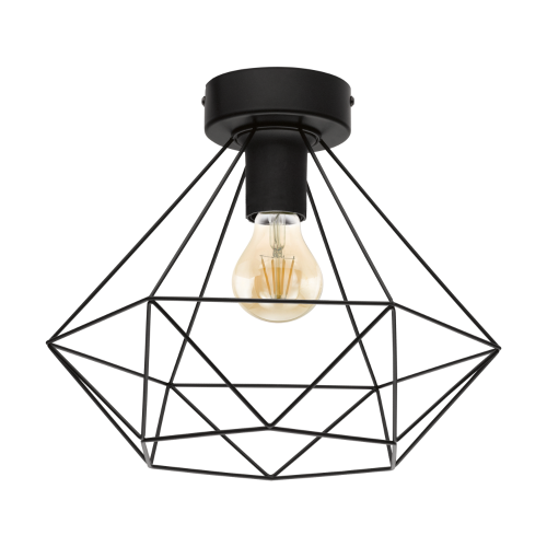 Vintage Πλαφονιέρα Μεταλλική Σε Μαύρο Χρώμα, 1x 60W E27 TARBES Eglo