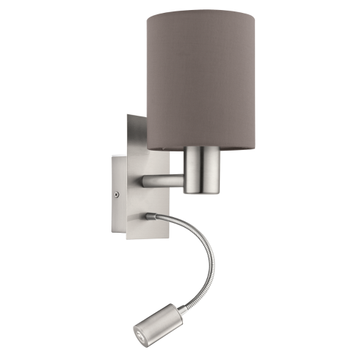 Φωτιστικό Τοίχου Σε Ανθρακί Χρώμα Με Βοηθητικό LED 3,5W 1x 40W E27 PASTERI Eglo