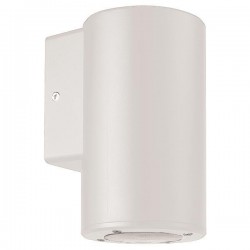 Απλίκα Μονή Στρογγυλή Down Πλαστική Σε Λευκό GU10 IP65 Eurolamp