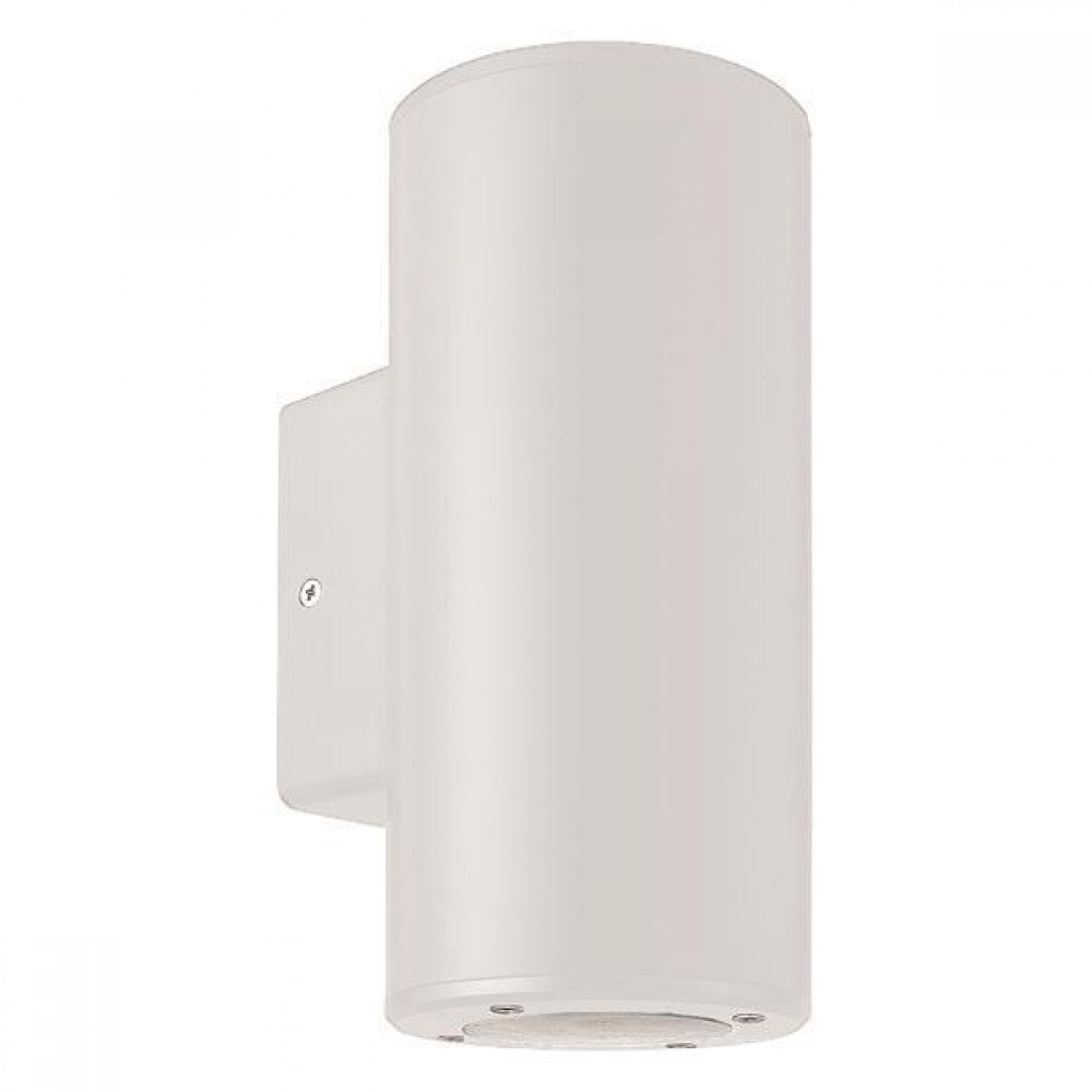 Απλίκα Μονή Στρογγυλή Up-Down Πλαστική Σε Λευκό GU10 IP65 Eurolamp