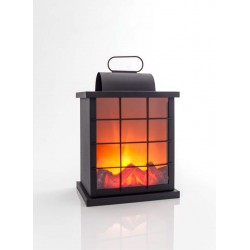 LED Φωτιζόμενο Φανάρι Με Εφέ Φλόγας 22X16X30,2cm IP20 Magic Christmas