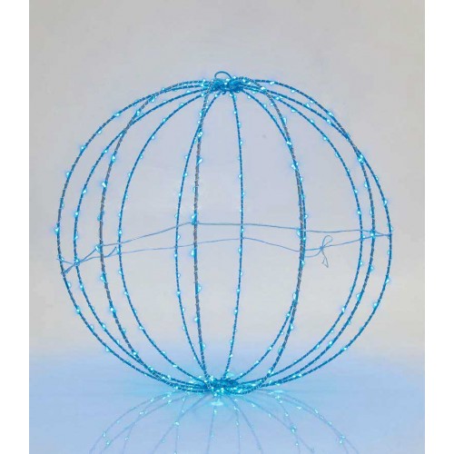 Μεταλλική Φωτιζόμενη Μπάλα Σε Ασημένιο Πλαίσιο Και Διάφορα Χρώματα Φωτισμού 240 LED Ø40 IP44 Magic Christmas