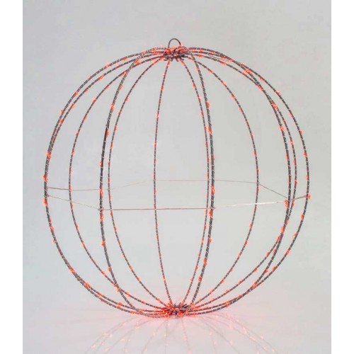 Μεταλλική Φωτιζόμενη Μπάλα Σε Ασημένιο Πλαίσιο Και Διάφορα Χρώματα Φωτισμού 240 LED Ø40 IP44 Magic Christmas