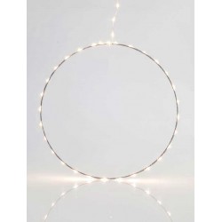 LED Μεταλλικό Φωτιζόμενο Στεφάνι Ασημένιο Σε Τρία Μεγέθη - Θερμό Λευκό IP44 Magic Christmas