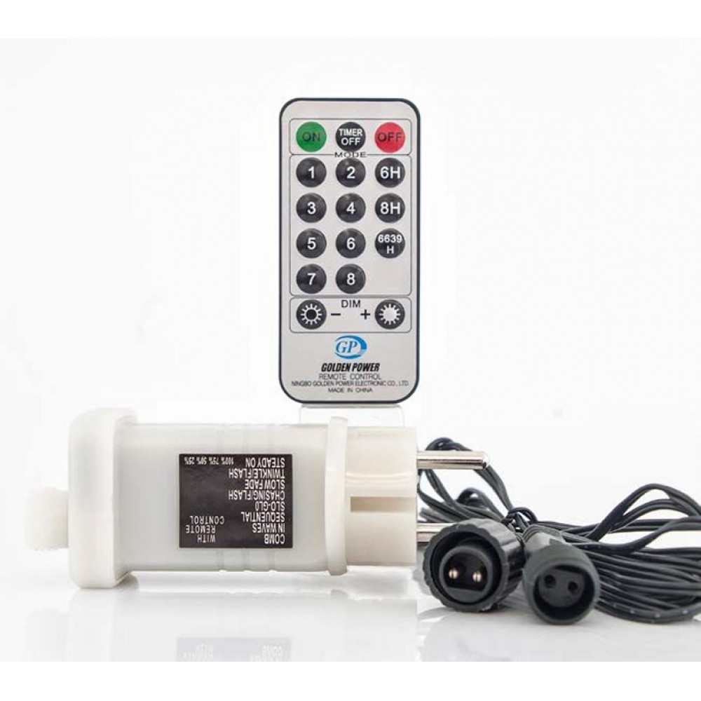 Μετασχηματιστής Για LED Σε Σειρά Με Επέκταση Και Πρόγραμμα Με Χειριστήριο - Dimmer IP44  31V / 12W Magic Christmas