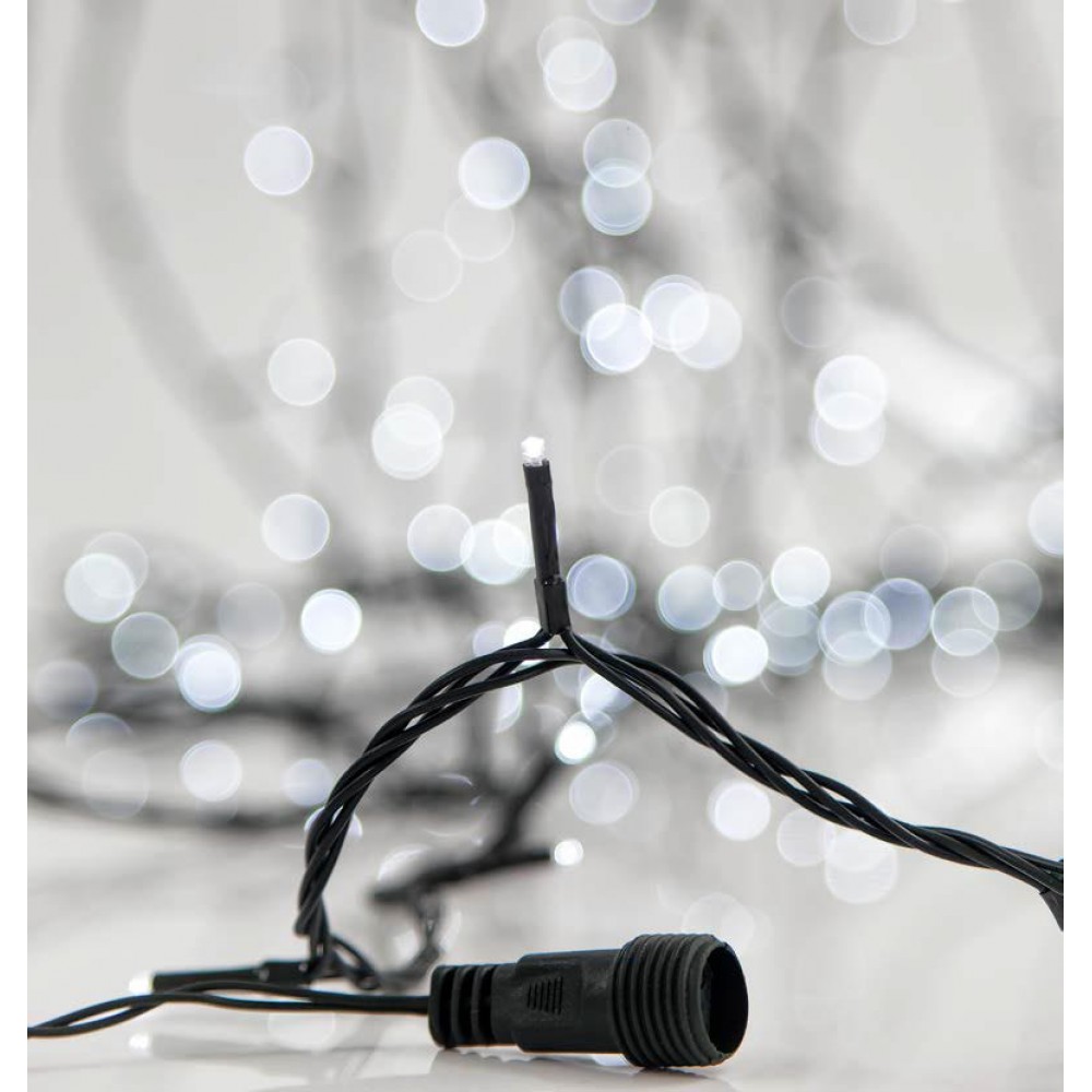 280 LED Σε Σειρά Με Επέκταση Και Πρόγραμμα Με Πράσινο Καλώδιο Σε Ψυχρό Λευκό DIMMABLE - 20,92m 8500Κ IP44 Magic Christmas