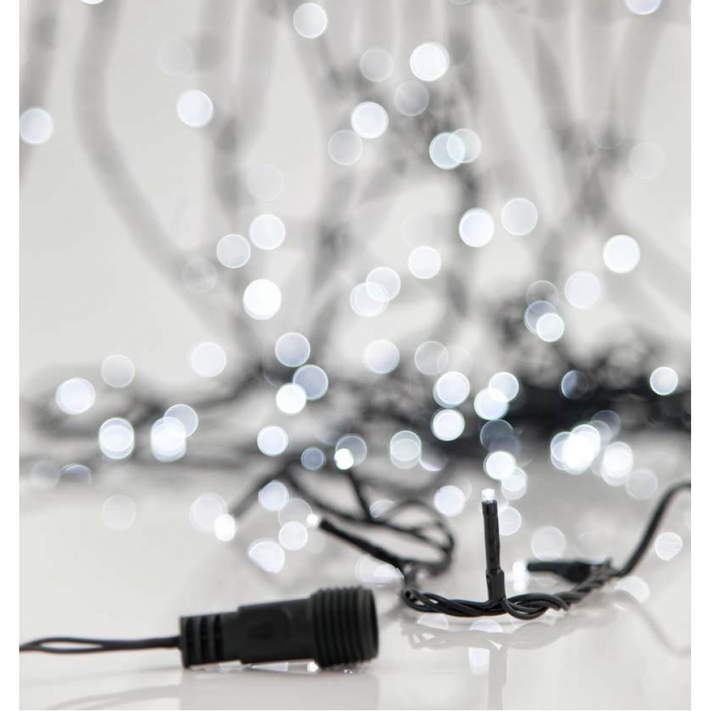 180 LED Σε Σειρά Με Επέκταση Με Πράσινο Καλώδιο Σε Ψυχρό Λευκό DIMMABLE - 13,42m 8500Κ IP44 Magic Christmas