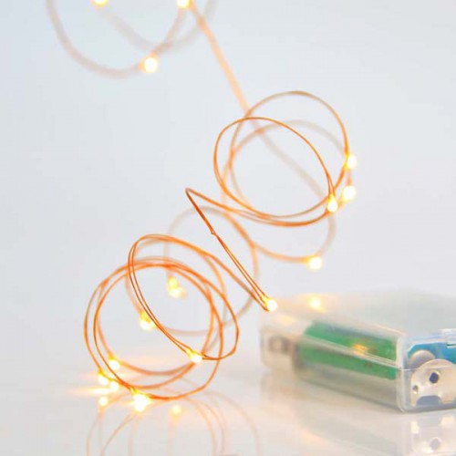 Fairy Lights 20 Led Σε Σειρά Με Μπαταρία - Μπρονζέ Χαλκός - IP20 3x AA 200cm Magic Christmas